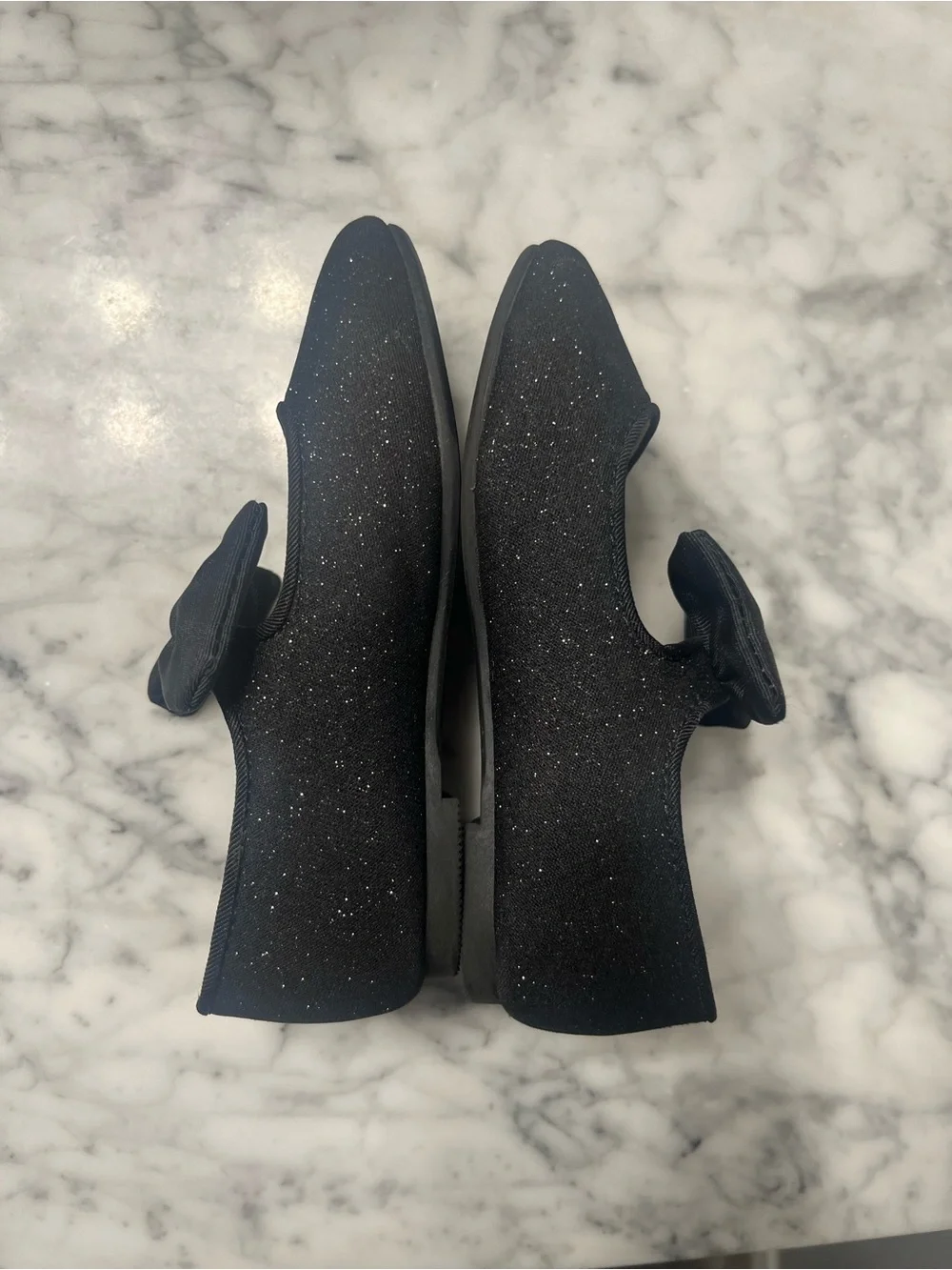 Cat & Jack Black Sparkle Bow Ballet Flats